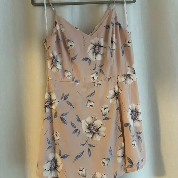 Lulu's Pink Floral Mini Romper Dress - Picture 6 of 9